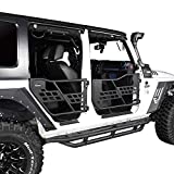 Hooke Road for Jeep Wrangler JK Tubular Half Doors Offroad Trail Doors Compatible with 2007-2018 Jeep Wrangler JK Unlimited 4-Door Include Front & Rear 4PCS Set