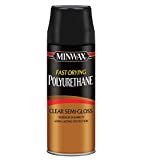 Minwax Fast Drying Polyurethane Spray, Protective Wood Finish, Clear Semi-Gloss, 11.5 oz. Aerosol Can