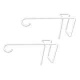 JOYSEUS 2 Pack Vinyl Fence Hooks, 5 x 10 Inches Durable White Powder Coated Steel Fence Hanger for Light, Hanging Plants, Bird feeders, Lights, Pool Equipment