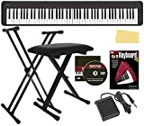 Casio CDP-S150 88-Key Compact Digital Piano Bundle with Adjustable Stand, Bench, Sustain Pedal, Instructional Book, Austin Bazaar Instructional DVD, and Polishing Cloth
