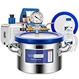 VIVOHOME 1.5 Gallon Vacuum Chamber with Pump, Stainless Steel Vacuum Degassing Chamber Kit with 3.5 CFM 1/4 HP Single Stage Vacuum Pump and Oil