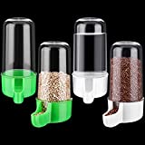 4 Pieces Automatic Bird Water Dispenser Bird Cage Waterer Feeder Bird Accessory Drinker Bottle for Hamster Parrot (Plain Color, 12 x 5.5 cm)