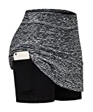 Vidusou Skorts Skirts for Women Casual,Tennis Golf Skorts with Pocket Pencil Cute Skirts Biker Skirts Grey XL
