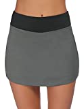 COOrun Women's Golf Skirt Tennis Skort with Side Inner Pockets Indoor Exercise (Grey XXL)