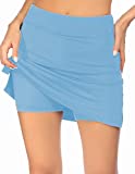 Onbay Womens Lightweight Active Skirts Workout Mini Skirt Everyday Casual Athletic Skort with Bike Shorts (Sky Blue,XXL)