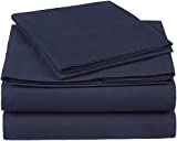 Amazon Brand  Pinzon 300 Thread Count Organic Cotton Bed Sheet Set - Twin XL, Navy Blue