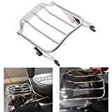 AUFER Chrome Motorcycles Two-UP Air Wing Luggage Rack Mounting Rack Compatible with for Touring Street Glide Road Glide Road King Electra Glide 2009-2022