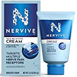 Nervive Nerve Care, Pain Relief Cream, Max Strength Non-Greasy Topical Pain Reliever with Lidocaine and Menthol for Toes, Feet, Fingers, Hands, Legs & Arms, 3.0oz