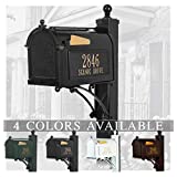 Personalized Whitehall Capitol Mailbox with Side Address Plaques and Post Package (4 Colors Available)