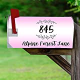 VWAQ Customized Mailbox Address Magnetic Cover - Plain Personalized Mailbox Decor - PMBM5 (Pink)