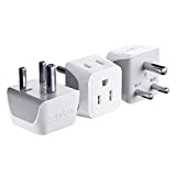 Ceptics US to India Plug Adapter works in Nepal, Maldives, Pakistan, India Power Adapter, Dual USA Input, Grounded Travel Adapter for Indian plug, Perfect for Phones, Laptop Chargers, 3 Pack (CT-10)