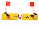 Krazywolf Planer Board (P009),Includes Spring Flag System,Left&Right L8 xW3,Pair,Yellow
