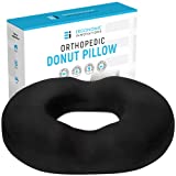 ERGONOMIC INNOVATIONS Donut Pillow for Tailbone Pain Relief and Hemorrhoids, Donut Cushion for Postpartum Pregnancy and After Surgery Sitting Relief, Suitable for Men and Women at Home & Office Chairs