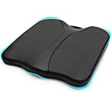 LOOGOLD Leather Car Adult Booster Seat Cushion for Short Drivers,Heightening 2.4 inches Comfort Memory Foam Pillow for Driving,for Car,Truck,Office Chair,etc. (Black, Leather)