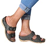 Aniywn Womens Wedge Flip Flops Sandals with Arch Support Summer Comfortable Platform Bohemia Flat Shoes Casual Thong Sandal Gray