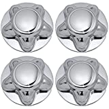 OxGord Center Caps Compatible with 97-04 Ford F-150, Expedition, 98-03 Navigator - Snaps Over Factory Aluminum & Steel Wheel with 12/14mm 5-Lug Bolts - OEM Replacement YL34-1A096-DA (4 Pack) - Chrome