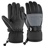 ATEPA Ski Gloves Snow Gloves Men Thermal Snowboard Gloves Women Skiing Gloves Black , AA221