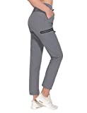 Little Donkey Andy Women's Ultra-Stretch Quick Dry Lightweight Ankle Pants Drawstring Active Travel Hiking Gray M