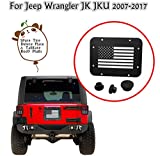 MFC Spare Tire Delete Plate Tailgate Vent-Plate Cover with Tailgate Body Plugs Compatible with for Jeep Wrangler JK JKU 2007-2017 USA Flag