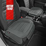 Motor Trend Gray Faux Leather 2-Pack Car Seat Cushion for Front Seats, Padded Car Seat Protector with Storage Pockets, Premium Front Seat Covers for Cars, Interior Covers for Auto Truck Van SUV