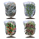 4 Packs Insect Bird Barrier Netting Bags Mesh with Drawstring, 3.5x2.3 Ft Garden Plant Fruit Flower Protect Bag Nylon Mesh Netting Barrier Bags for Protecting Your Plant Fruits Flowers