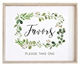 Wedding Favors Sign | Watercolor Greenery with Eucalyptus Print on Thick Cardstock Paper | Please Take One Wedding Decoration NOT FRAMED | (1) 8x10 Sign