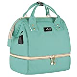 Viedouce Mini Insulated Lunch Bag Backpack, Picnic Handbag for Travel,Waterproof Oxford Insulated Bag with USB Charging Port and 2 Adjustable Strap,Camping Bag Elegant Compact(Small Size)