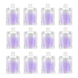 IETONE 10 Pieces 50 ml Transparent Clamshell Packaging Bag Plastic Stand Up Spout Pouch Portable Travel Fluid Makeup Packing Bag for Lotion/Shampoo/Face Cream/Hand Soap/Mask Mud