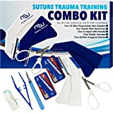 Advanced Sterile Suture Tool Kit - First Aid Field Emergency Practice Suture Thread with Needle, Disposable Clinical Rotation Stapler Training, Wound Closure Training Kit, Taxidermy, Anatomy Vet Use