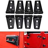 CheroCar Door Hinge Covers Protector Black Kit Fits for Jeep Wranlger Unlimited Rubicon Sahara Sports Accessories 2007-2018 JK JKU 8pcs