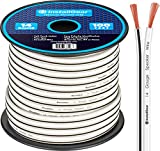 InstallGear 14 Gauge AWG 100ft Speaker Wire Cable - White (Great Use for Car Speakers Stereos, Home Theater Speakers, Surround Sound, Radio)