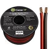 GearIT Pro Series 12AWG Speaker Wire, 12 Gauge Speaker Wire Cable (100 Feet / 30 Meters) Great Use for Home Theater Speakers and Car Speakers, Transparent Black/Red