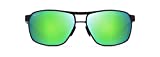 Maui Jim men's The Bird Sunglasses, Black W/ Black & Khaki Temples/Green Mirror Polarized, Large US