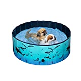 Foldable Dog Pool, Pet Swimming Pool, Hard PVC Plastic, Outdoor Portable Collapsible Dog Bathing Tub for Small Medium Large Dogs (80x30cm(31.5x11.8inch))