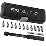 PRO BIKE TOOL 1/4 Inch Drive Click Bike Torque Wrench Set  2 to 20 Nm  Bicycle Torque Wrench Maintenance Kit for Road & Mountain Bikes - Includes Allen & Torx Sockets, Extension Bar & Storage Box