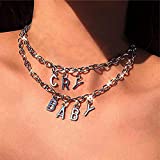 CLOACE Layered Choker Necklace Silver Cry Baby Pendant Necklaces Chain Dainty Jewelry for Women and Girls