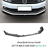 MUTUSAISI 3-Stage Front Bumper Lip fit for VW JETTA MK6.5 2015-2018 Splitter Trim Protection Spoiler Bright Black