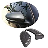 MCARCAR KIT Mirror Cover fits Volkswagen VW Golf VI GTI MK6 R20 Hatchback 2010-2014 Replacement Carbon Fiber CF Rearview Side Rearview Mirror Caps Car Exterior Outside Shell