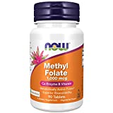 NOW Supplements, Methyl Folate 1,000 mcg, Metabolically Active Folate*, Co-Enzyme B Vitamin, 90 Tablets