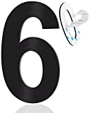 5 inch House Numbers, Self-adhesive Stainless Steel Modern House Numbers, Easy to Install Address Numbers for Houses (Black Stainless Steel, 6)