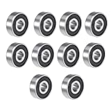 Donepart 626-2RS Ball Bearings - 6mm Bore ID, 19mm OD, 6mm Width Pre-Lubricated and ABEC3 High Speed Sealed Miniature Bearings (10 Pack)