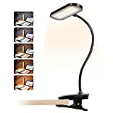 CUHIOY Reading Light, 36 LED Clip On Light for Bed Headboard, 25 Settings Book Light for Reading in Bed, Clip Desk Lamp Battery Operated, USB Rechargeable Reading Lamp for Bed, Bed Lamp with Clamp