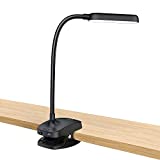 Desk Lamp Battery Operated Rechargeable Clip On Reading Light Light up to 100 hrs Flexible Gooseneck Cordless Dimmable Lamp for Desk Bed Headboard Piano (Black)