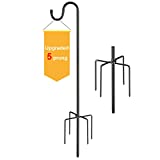 Hummingbird Feeder Stand Pole -78 Shepherds Hooks for Outdoor Garden Decor, 5 Prong Bird Feeder Stand for Hanging Birdfeeders,Plant,String Light,Heavy Duty Wind Chime Stand,Shepards Hook-Black