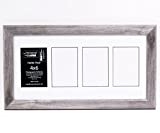 Creative Letter Art Collage 4-4x6 Opening Driftwood Picture Frame with Full Strength Glass and 10x20 White Mat