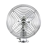 United Pacific 40848 Heavy-Duty Chrome 12V Car Fan w/6" Fan Blade for Cars, Trucks, RVs, & Vans, All Metal, 2-Speeds, Adjustable Base - ONE Fan