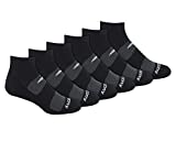 Saucony Men's Multi-Pack Mesh Ventilating Comfort Fit Performance Quarter Socks (6 & 12 Pairs), Black (6 Pairs), Shoe Size: 8-12