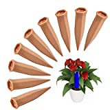 FAMILy Plant Watering Stakes 10Pcs Automatic Plant Waterers for Vacations Plant Watering Devices Terracotta Self Waterinq Spikes for Wine Bottles Great for Indoor & Outdoor Plants