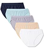 LAPASA Women's Quick Dry Travel Underwear Mesh Hiking Bikinis Activewear Stay Fresh Panties 5 Pack (Terraversal L84) White,Nude,Purple Pink,Mint Green,Navy Large