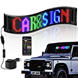 VDIKKS Flexible LED Matrix Panel- 14.6x3.6 USB 5V LED Car Sign- Panel Pixel Bluetooth Smart APP Control Addressable, RGB Scrolling Display DIY Animation Music Rhythm